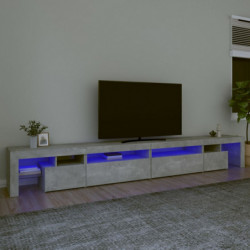 TV-Schrank mit LED-Leuchten Betongrau 290x36,5x40 cm