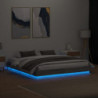 Bettgestell mit LED Grau Sonoma 180x200 cm