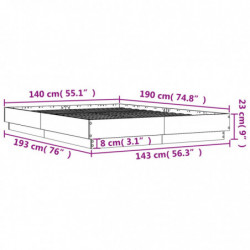 Bettgestell Schwarz 140x190 cm Holzwerkstoff