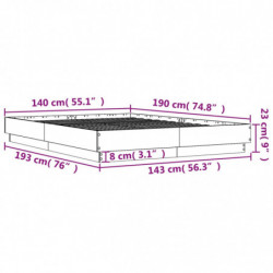 Bettgestell Braun Eichen-Optik 140x190 cm Holzwerkstoff