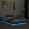 Bettgestell mit LED Grau Sonoma-Eiche 160x200 cm