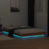 Massivholzbett mit LED-Beleuchtung Wachsbraun 140x190 cm Kiefer
