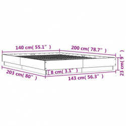 Bettgestell Betongrau 140x200 cm Holzwerkstoff