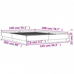 Bettgestell Sonoma-Eiche 140x200 cm Holzwerkstoff