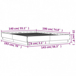 Bettgestell Sonoma-Eiche 140x190 cm Holzwerkstoff