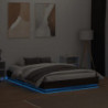 Bettgestell mit LED Braun Sonoma-Eiche 135x190 cm
