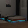 Massivholzbett mit LED-Beleuchtung Wachsbraun 120x200 cm Kiefer