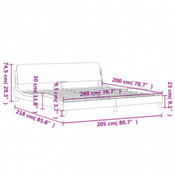 Bettgestell mit Kopfteil Blau 200x200 cm Stoff