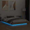 Bettgestell mit LED Sonoma-Eiche 140x190 cm