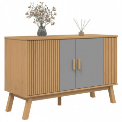 Sideboard OLDEN Grau und Braun 114x43x73,5 cm Massivholz Kiefer