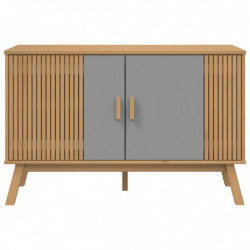 Sideboard OLDEN Grau und Braun 114x43x73,5 cm Massivholz Kiefer