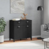 Sideboard VIKEN Schwarz 80x40x80 cm Massivholz Kiefer