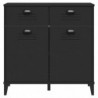 Sideboard VIKEN Schwarz 80x40x80 cm Massivholz Kiefer