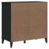 Sideboard VIKEN Schwarz 80x40x80 cm Massivholz Kiefer