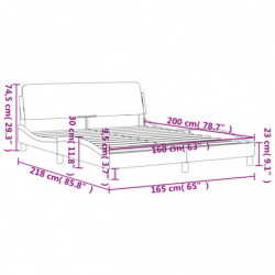 Bettgestell mit Kopfteil Hellgrau 160x200 cm Stoff