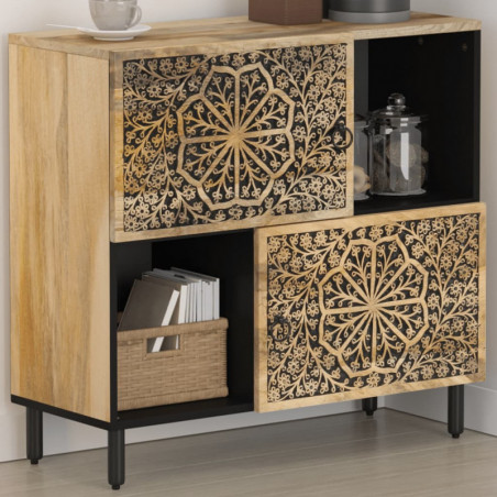 Beistellschrank 80x33x75 cm Massivholz Mango