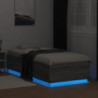 Bettgestell mit LED Grau Sonoma 90x200 cm Holzwerkstoff