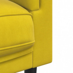 Sessel mit Kissen Gelb Samt