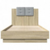 Bettgestell mit Kopfteil Sonoma-Eiche 90x190 cm Holzwerkstoff
