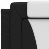 Bettgestell mit Kopfteil Schwarz und Weiß 90x200 cm Kunstleder