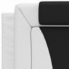 Bettgestell mit Kopfteil Weiß und Schwarz 90x190 cm Kunstleder