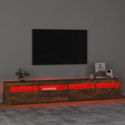 TV-Schrank mit LED-Leuchten Räuchereiche 240x35x40 cm