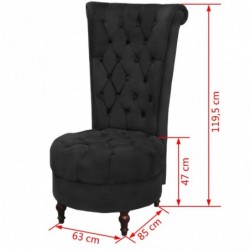 Sessel mit hoher Lehne Schwarz Stoff