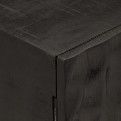 Nachttisch Schwarz 40x30x50 cm Massivholz Mango und Eisen