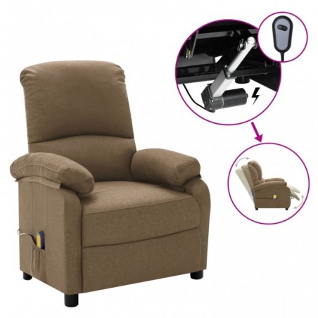 Elektrischer Massagesessel Taupe Stoff