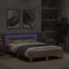 Bettgestell mit Kopfteil LED-Beleuchtung Sonoma-Eiche 120x190cm