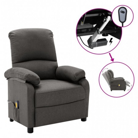 Elektrischer Massagesessel Dunkelgrau Stoff