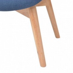 Sessel mit Fußhocker Blau Stoff