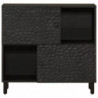 Beistellschrank Schwarz 80x33x75 cm Massivholz Mango