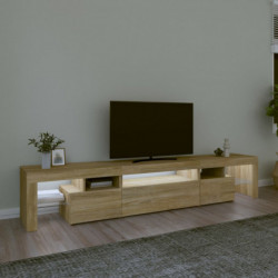 TV-Schrank mit LED-Leuchten Sonoma-Eiche 215x36,5x40 cm