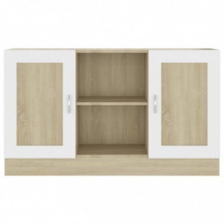 Sideboard Weiß Sonoma-Eiche 120x30,5x70 cm Holzwerkstoff