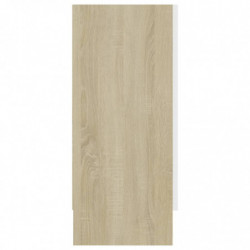Sideboard Weiß Sonoma-Eiche 120x30,5x70 cm Holzwerkstoff