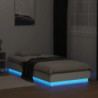 Bettgestell mit LED-Leuchten Weiß 100x200 cm