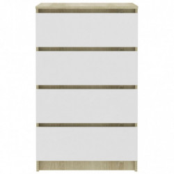 Sideboard Weiß Sonoma-Eiche 60x35x98,5 cm Holzwerkstoff