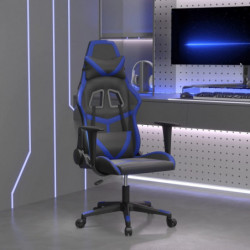 Gaming-Stuhl mit Massagefunktion Schwarz und Blau Kunstleder