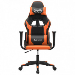 Gaming-Stuhl mit Massagefunktion Schwarz und Orange Kunstleder