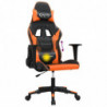 Gaming-Stuhl mit Massagefunktion Schwarz und Orange Kunstleder