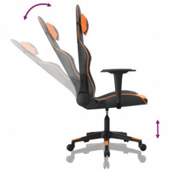 Gaming-Stuhl mit Massagefunktion Schwarz und Orange Kunstleder