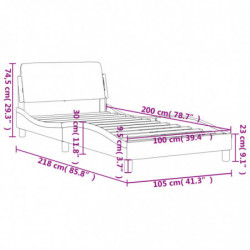 Bettgestell mit Kopfteil Blau 100x200 cm Stoff