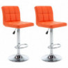 Barhocker 2 Stk. Orange Kunstleder