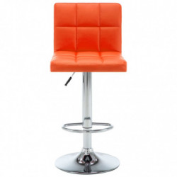 Barhocker 2 Stk. Orange Kunstleder