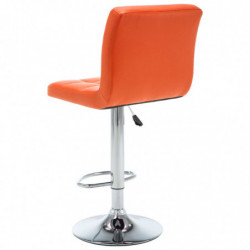 Barhocker 2 Stk. Orange Kunstleder