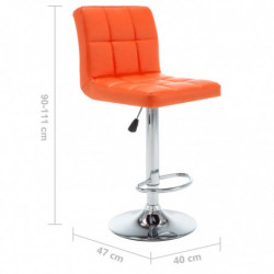 Barhocker 2 Stk. Orange Kunstleder