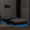 Bettgestell mit LED Braun Eiche-Optik 90x200 cm