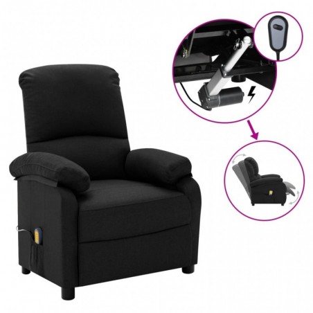 Elektrischer Massagesessel Schwarz Stoff