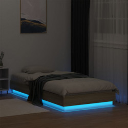 Bettgestell mit LED Sonoma-Eiche 75x190 cm